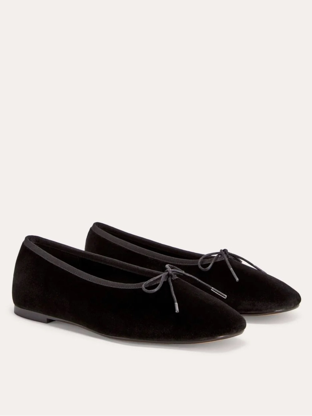 Everlane The Day Ballet Flat Black Velvet Bow Shoes Size 8.5 With Box Classic